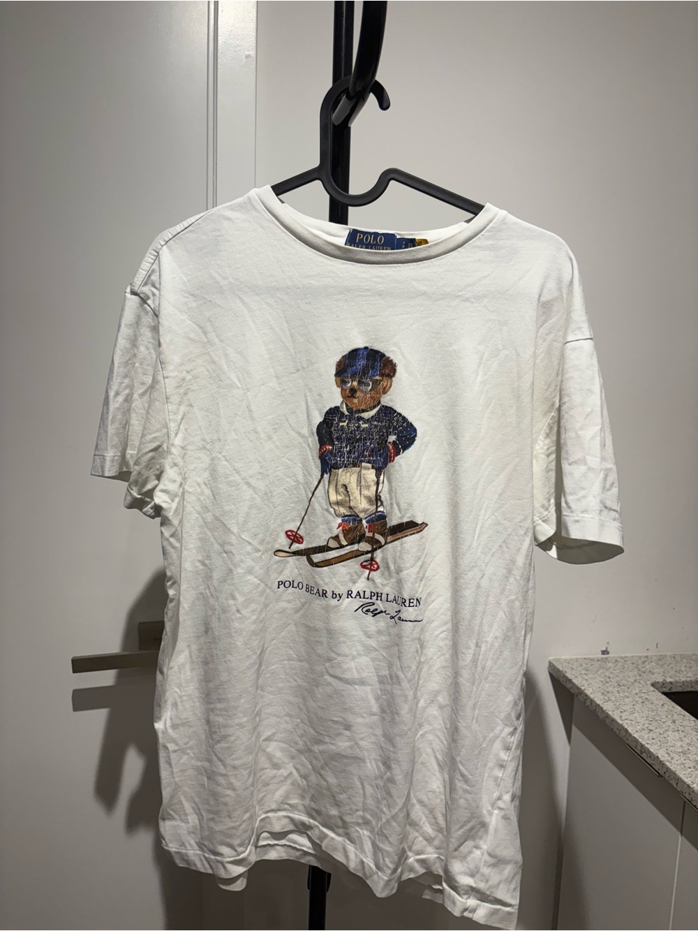 Polo by Ralph Lauren White Ski Bear Short-Sleeve Tee